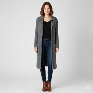 Aritzia Wilfred Women's Long Cardigan Sweater Duster Mohair Wool Belted Gray XXS